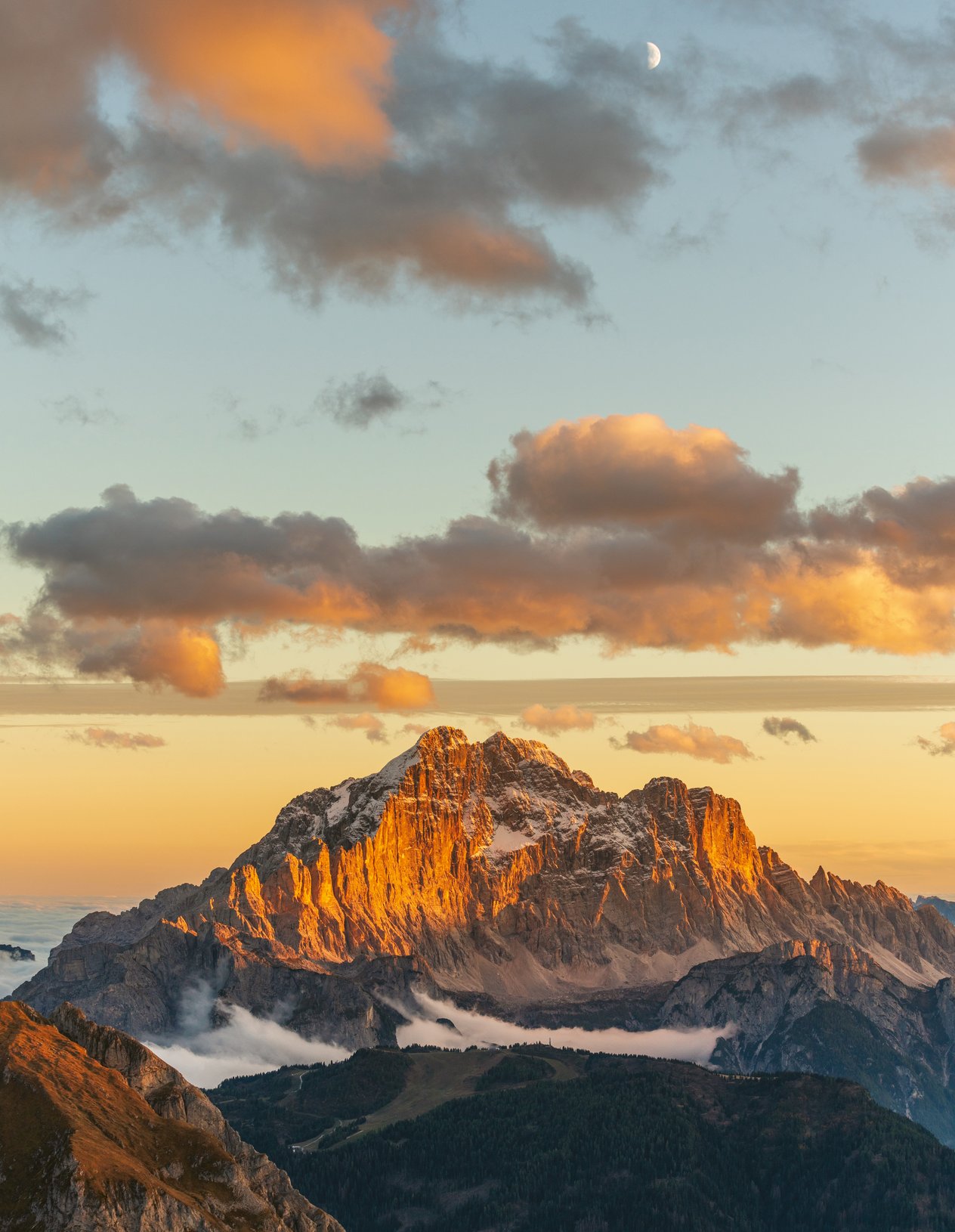 tramonto in montagna