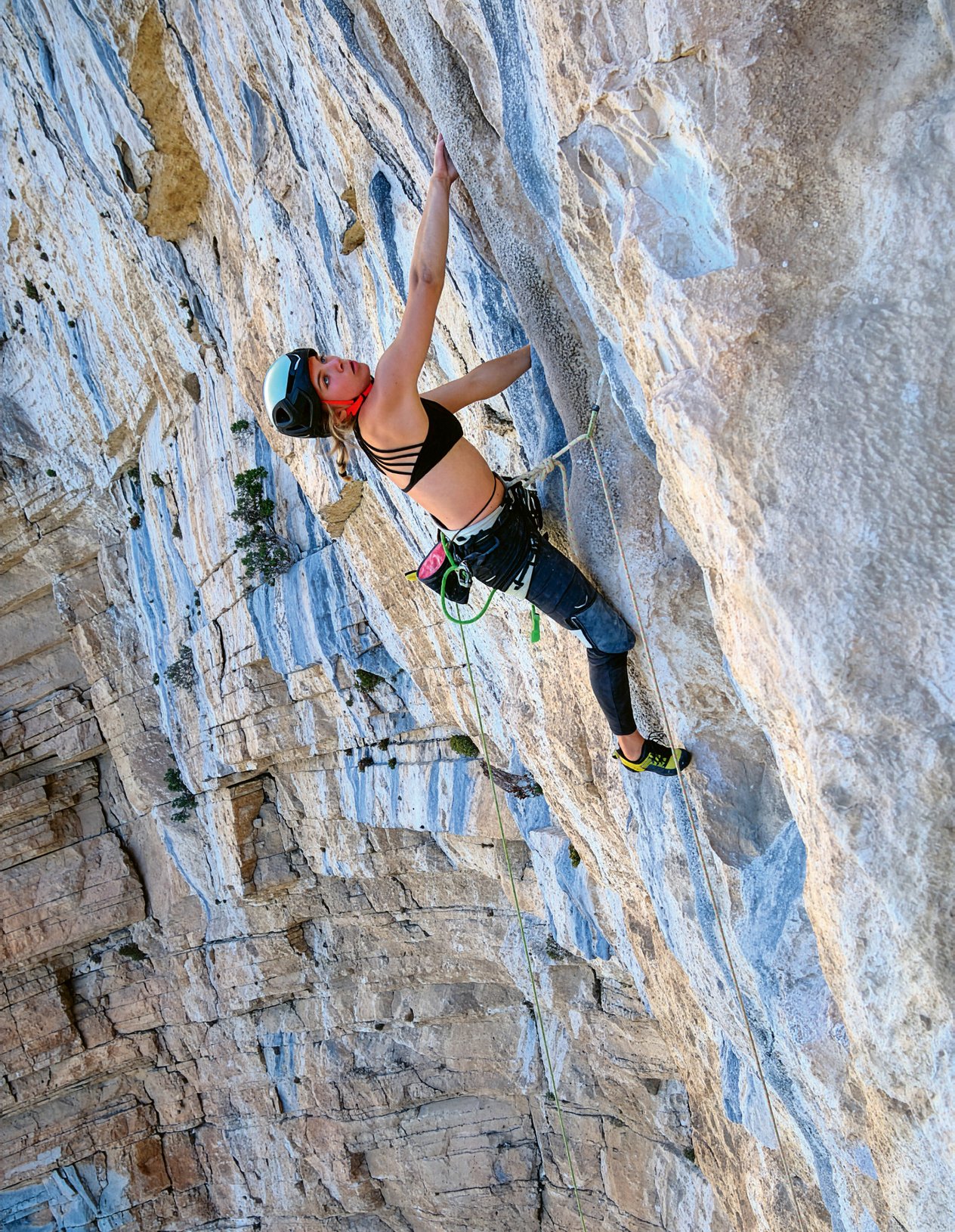 arrampicatrice in parete