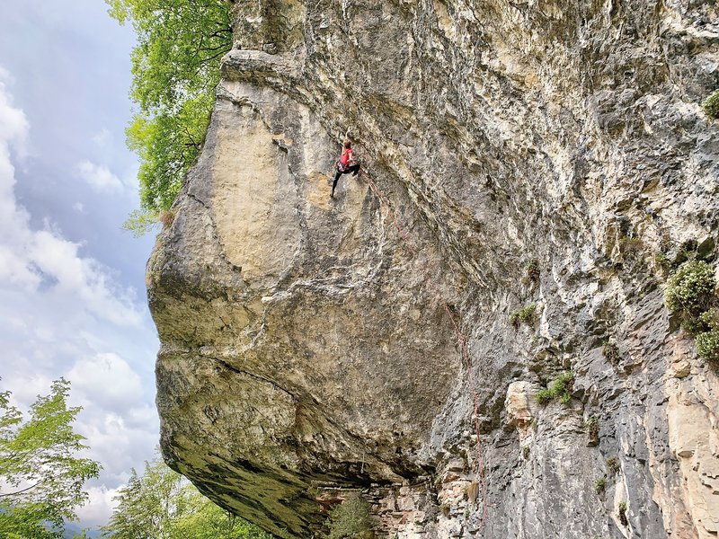 arrampicatrice in parete