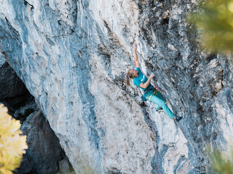 arrampicatrice in parete
