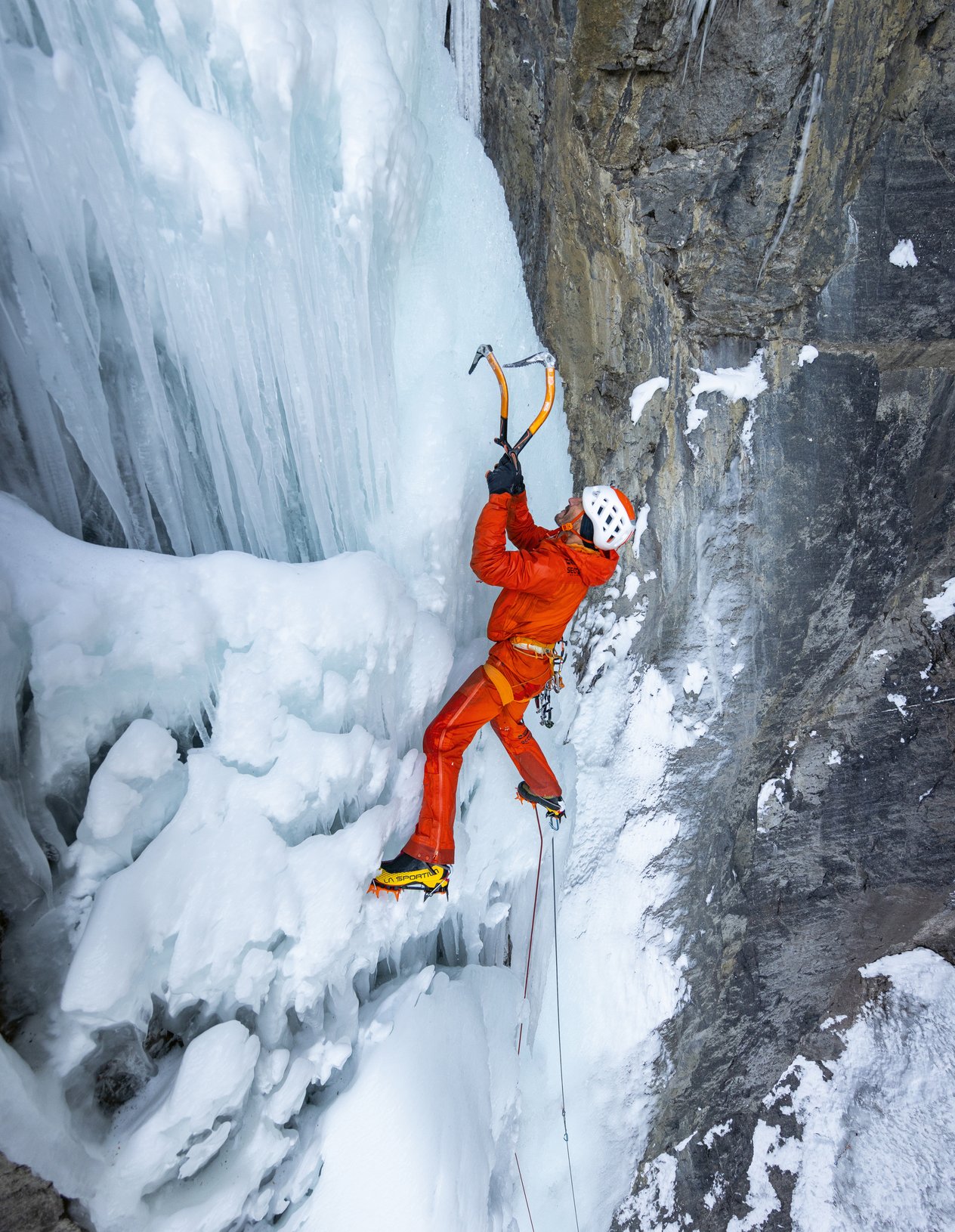 alpinista in azione