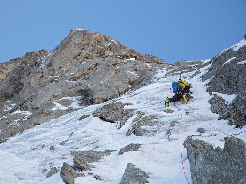 alpinista in azione