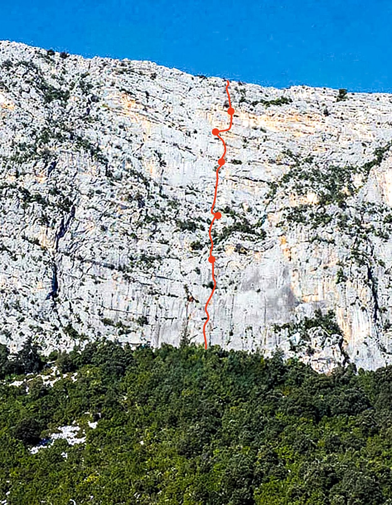 La parete est del Monte Oddeu