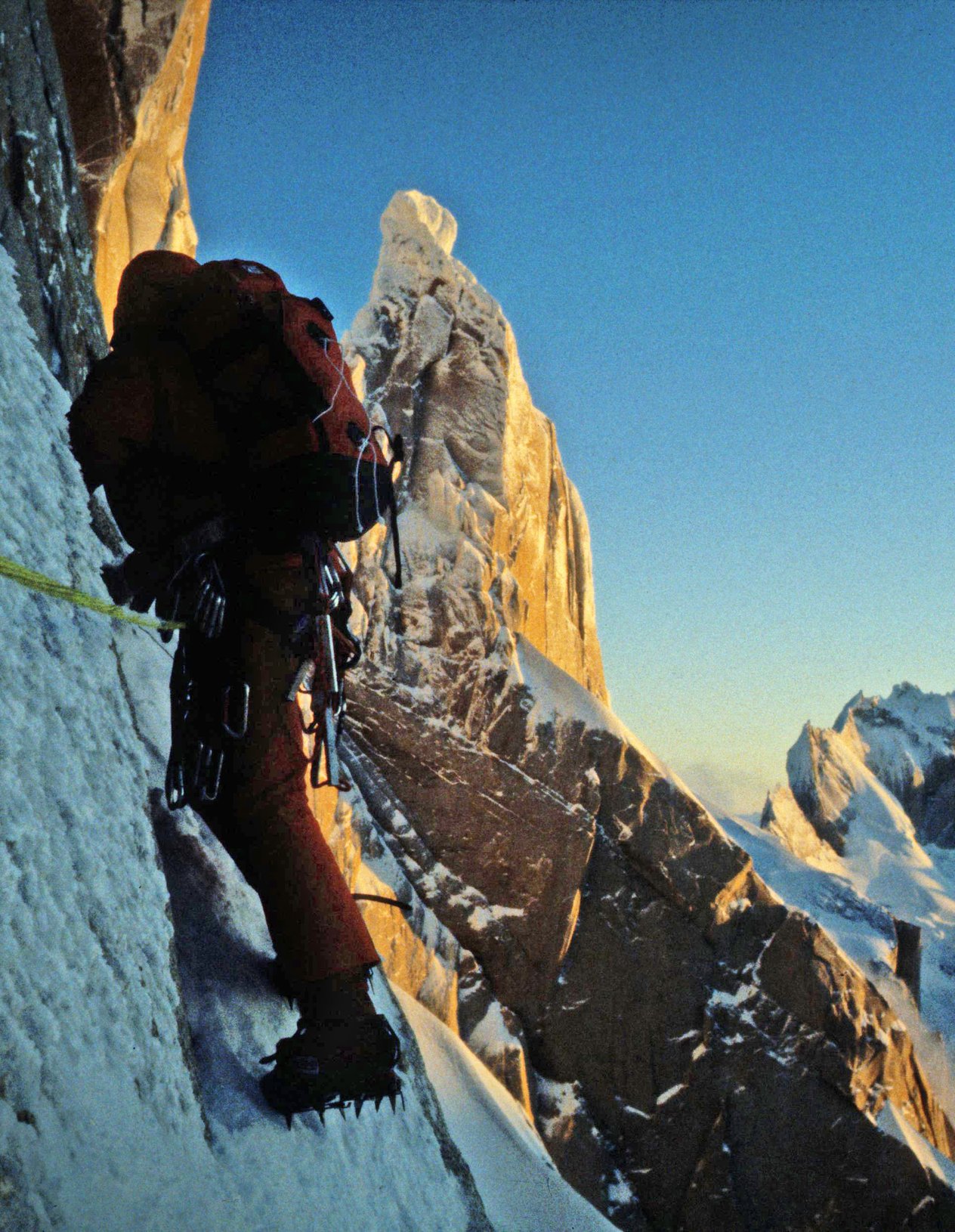 alpinista in azione