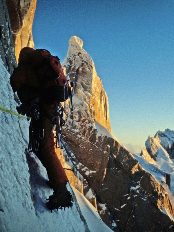 alpinista in azione
