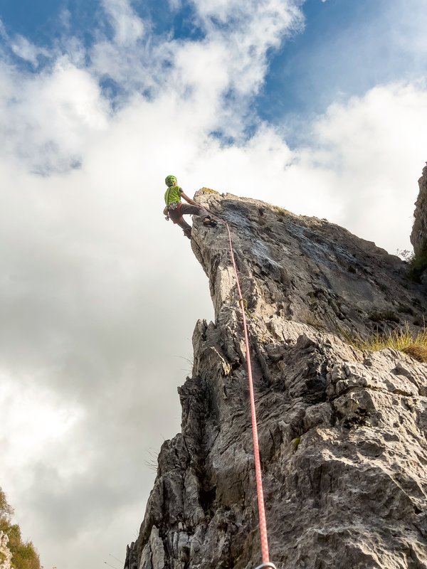 arrampicatore in parete