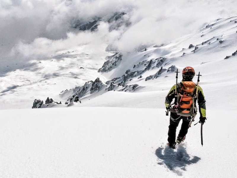 alpinista in azione