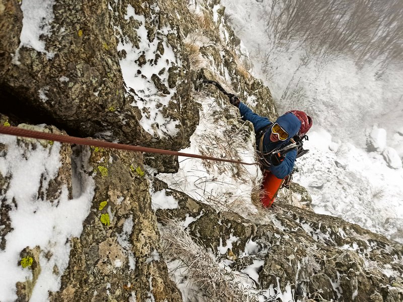 arrampicatore in parete