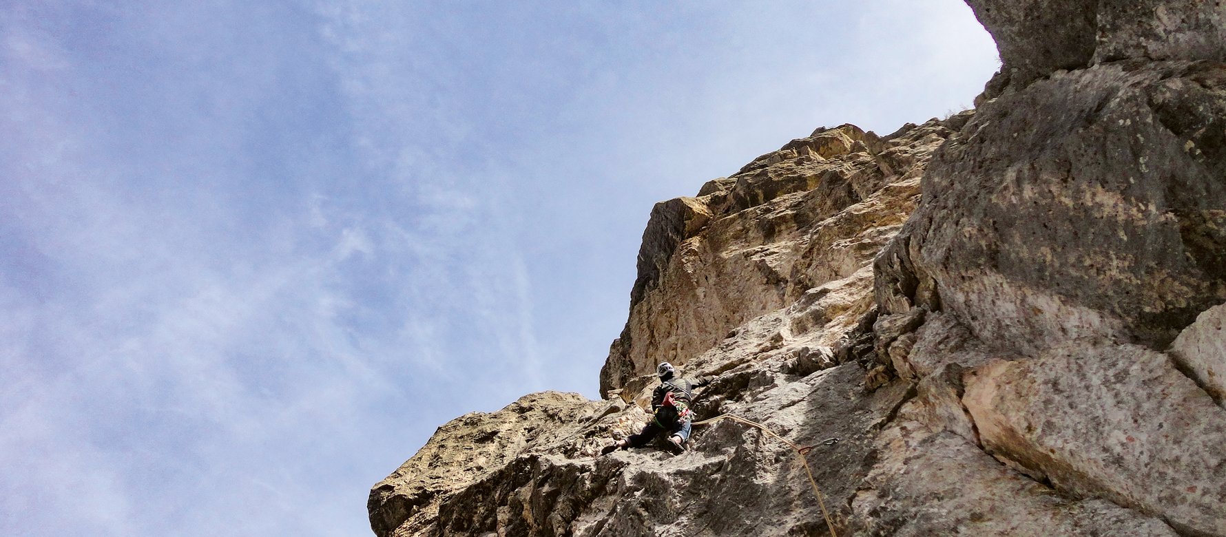 arrampicatore in parete