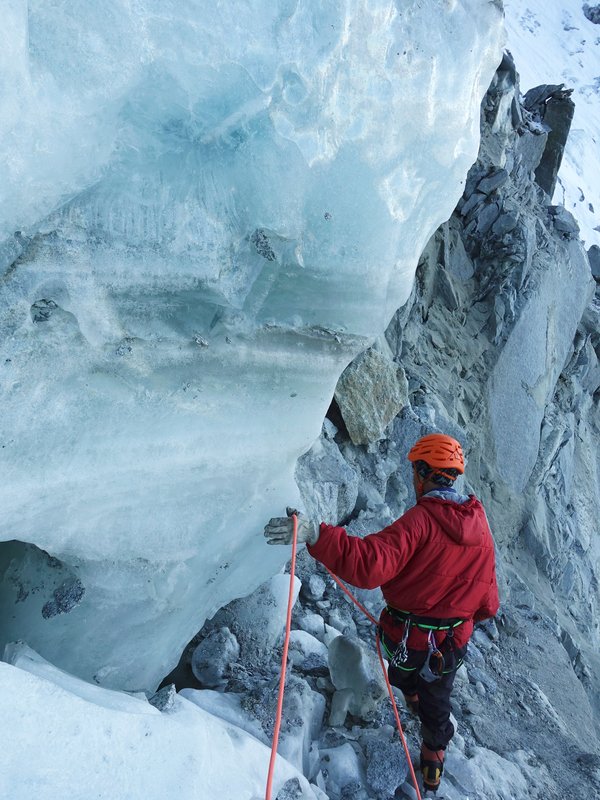 alpinista in azione