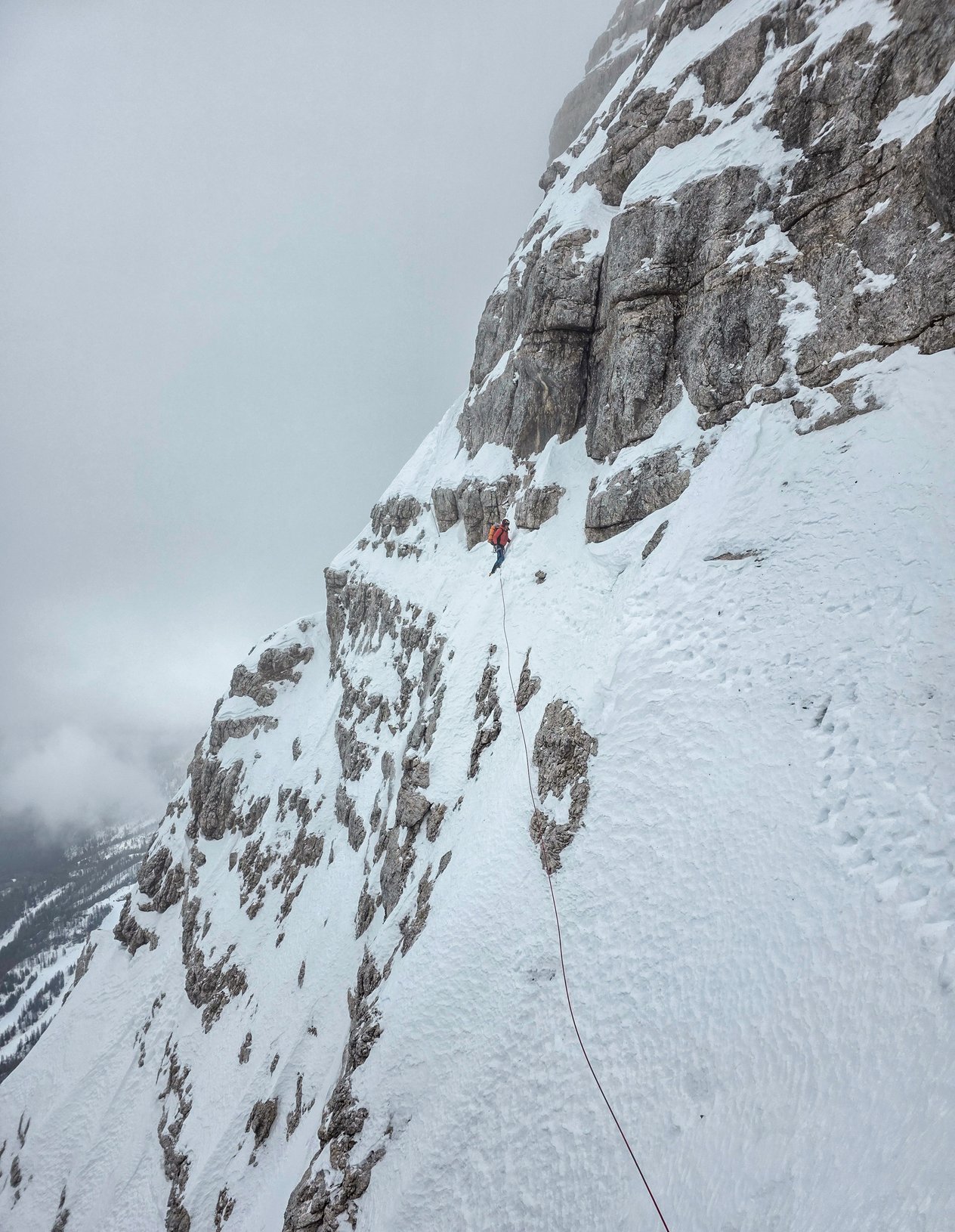alpinista in azione