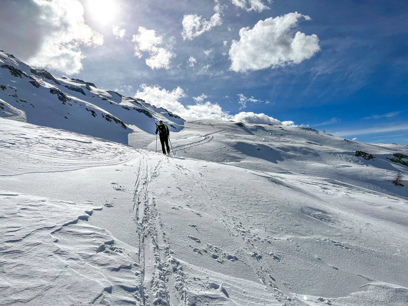 scialpinista in salita