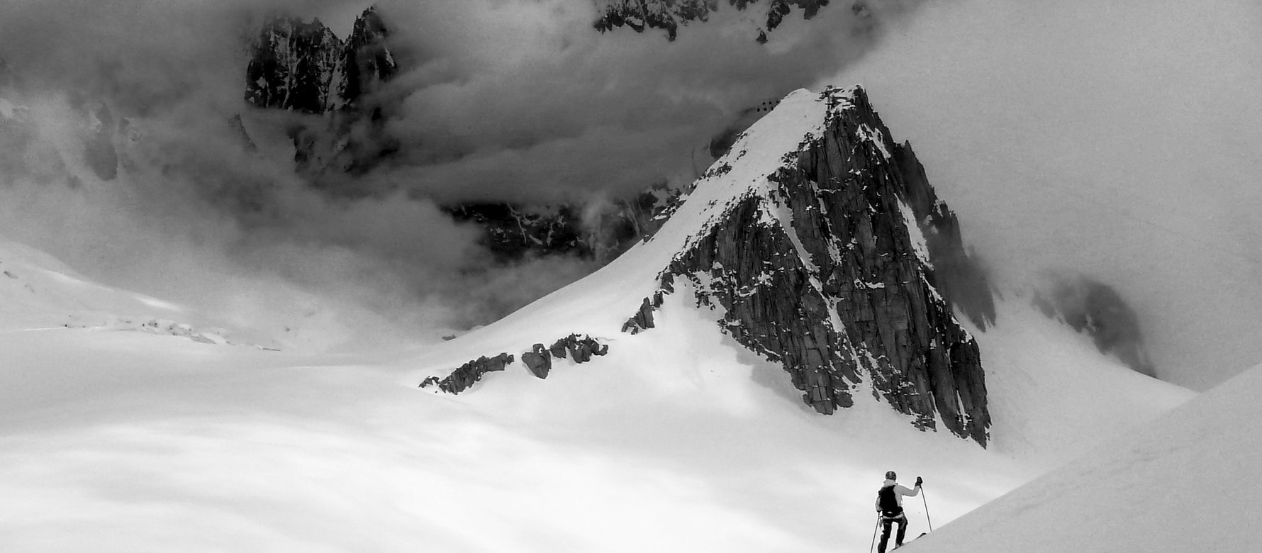 Scialpinista sul Monte Bianco